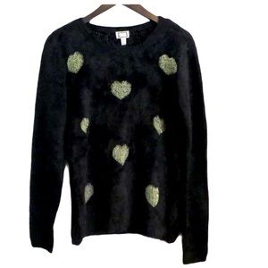 Movint New York Eyelash Heart Sweater Size L